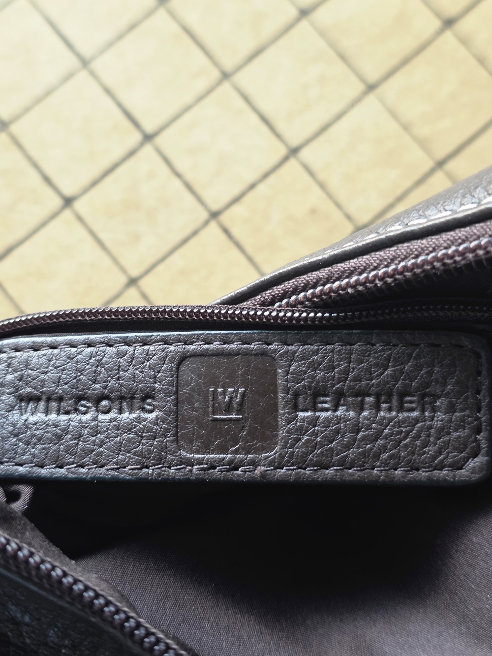Vintage Wilsons Leather Y2K Brown Pebbled Mini Baguette Shoulder Bag O-Ring - Picture 12 of 16